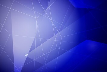 Fototapeta premium Dark BLUE vector layout with lines, triangles.
