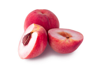 Peach isolate Peach slice isolater on a white background