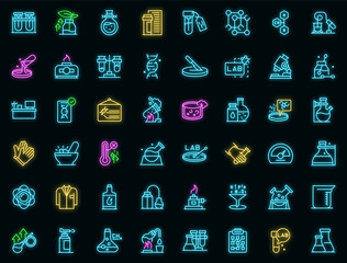 Laboratory research icons set outline vector. Dna science. Microscope chemistry