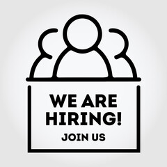 we are now hiring sign line art icon for apps and websites