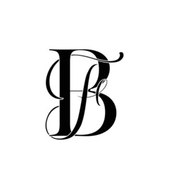 bf, fb, monogram logo. Calligraphic signature icon. Wedding Logo Monogram. modern monogram symbol. Couples logo for wedding