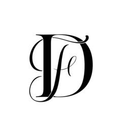 df, fd, monogram logo. Calligraphic signature icon. Wedding Logo Monogram. modern monogram symbol. Couples logo for wedding