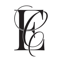 ec, ce, monogram logo. Calligraphic signature icon. Wedding Logo Monogram. modern monogram symbol. Couples logo for wedding