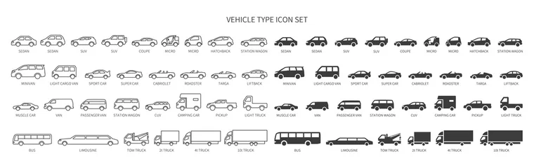 Foto op Plexiglas Various vehicle icon sets © SUE