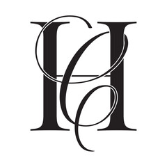 hc, ch, monogram logo. Calligraphic signature icon. Wedding Logo Monogram. modern monogram symbol. Couples logo for wedding