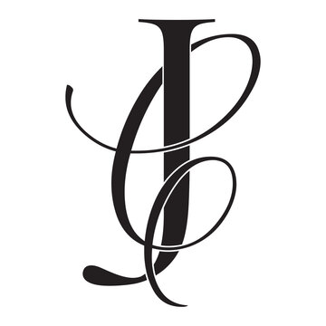 jc, cj, monogram logo. Calligraphic signature icon. Wedding Logo Monogram. modern monogram symbol. Couples logo for wedding