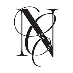 nc, cn, monogram logo. Calligraphic signature icon. Wedding Logo Monogram. modern monogram symbol. Couples logo for wedding