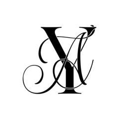 ya, ay, monogram logo. Calligraphic signature icon. Wedding Logo Monogram. modern monogram symbol. Couples logo for wedding