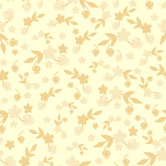 Seamless floral pattern in vector. Small flower on a beige background, wallpaper, fabric 