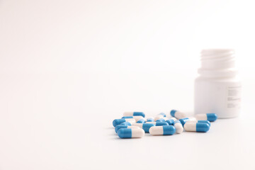 pills capsules close up isolated in white background
