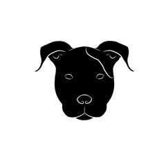 dog logo on white. pittbull dog logo.
