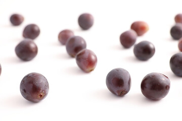 Red grapes isolated in white background