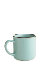 Blue cup isolated on a white background