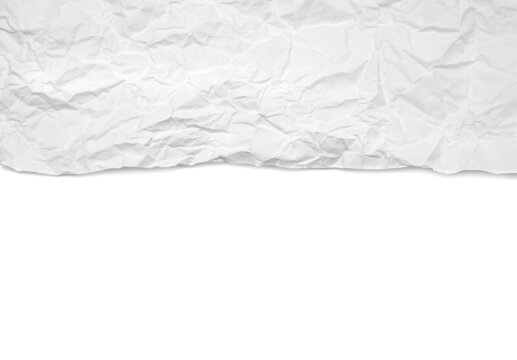 Torn white paper, isolated on white background.