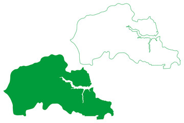 Fototapeta premium Caapiranga municipality (Amazonas state, Municipalities of Brazil, Federative Republic of Brazil) map vector illustration, scribble sketch Caapiranga map