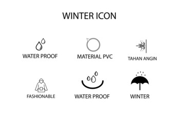 set Winter icons with White Background 