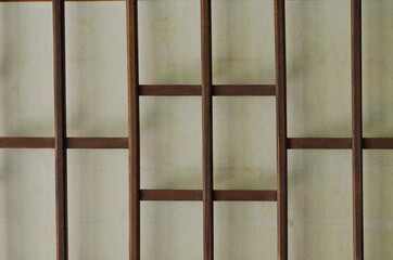 日本の旧家の座敷の襖の格子