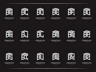 Set logo collection B and etc monogram logo design template.