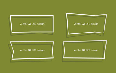 Creative Quotation Mark Speech Bubble set. Quote sign icon. Modern block quote and pull quote design elements.