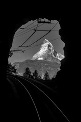 Matterhorn Gornergratbahn Schweiz Berg Gipfel Zahnradbahn Alpen Zermatt Wallis Attraktion Tunnel...