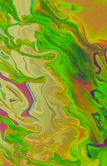 Abstract yellow-green marble background. The lines and waves of acrylic paint create an interesting structure. Background for web design, fabric, design, laptop case.