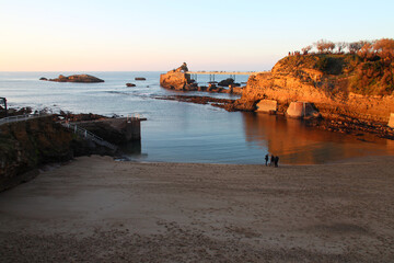 atlantic littoral in biarritz at pays basque (france)  - obrazy, fototapety, plakaty