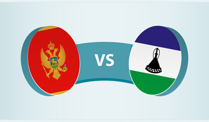 Montenegro versus Lesotho, team sports competition concept.