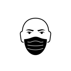 Fototapeta premium Face mask icon. Mask Required icon isolated on white background