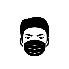 Face mask icon. Mask Required icon isolated on white background