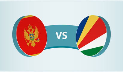 Montenegro versus Seychelles, team sports competition concept.