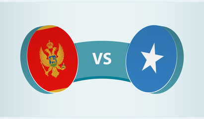 Montenegro versus Somalia, team sports competition concept.