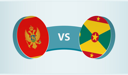 Montenegro versus Grenada, team sports competition concept.