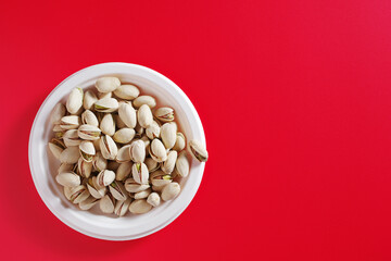 Pistachio nuts in a plate