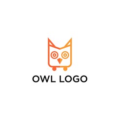 owl bird logo design for education vector template