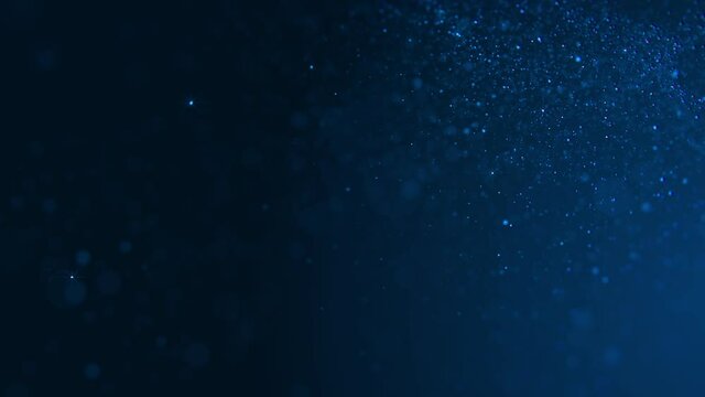 Floating Dark Blue Particles in Background, blue particle background