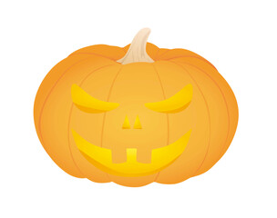 Halloween pumpkin on white background , vector