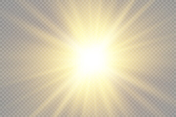 Obraz premium Bright yellow star burst, golden light effect.