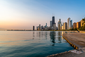 Views of the Chicago Skyline at Dawn