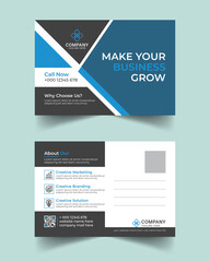 Creative and professional business postcard template, Vector illustration design