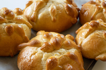 Close-up of traditional pan de muerto