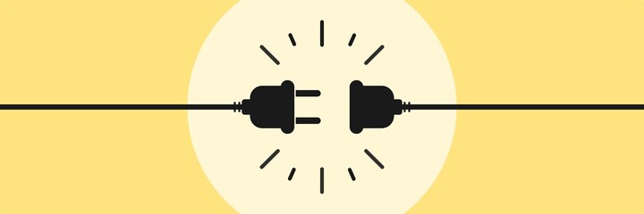 Plugin socket plug Connection and disconnection concept. Concept of 404 error connection, page not found.