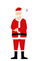 腕組みをして考えるサンタクロースのおじいさん