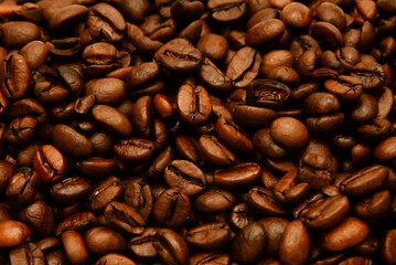 Coffee background with beans. making coffee in pub, bar, restaurant. Banner