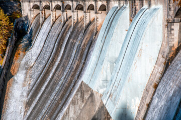 Giant Dam structure with flowing water.