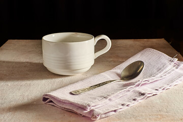 Healthy breakfast with raspberries and milk.