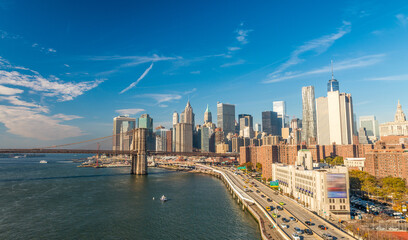 Obraz premium FDR Drive in New York at sunset