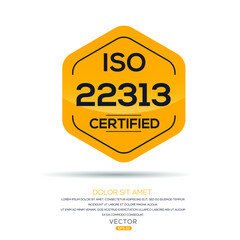 Creative (ISO 22313) Standard quality symbol, vector illustration.