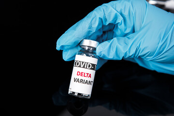 covid 19 delta Variant vaccine in hand. vaccination against coronavirus