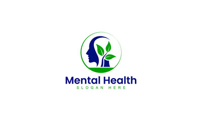 Mental Health Natural Logo Vector Template