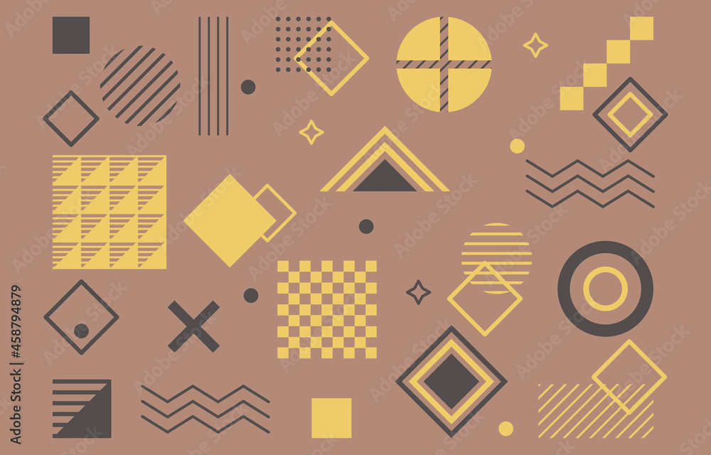 Aufkleber abstract modern background. brown poster with geometric shape and abstract line. design element for 